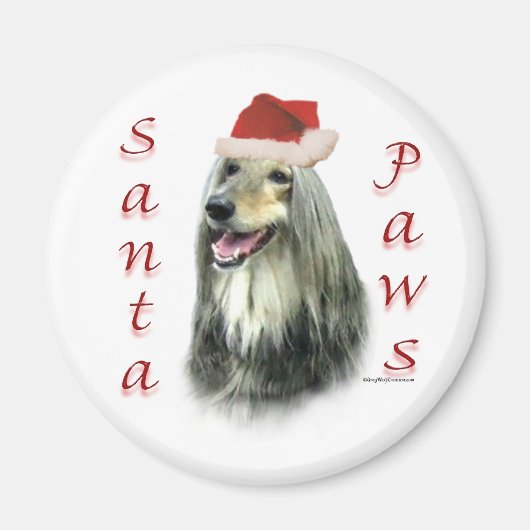 Afghan Santa Paws Magnet (Vorne)