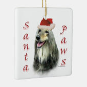 Afghan Santa Paws Magnet Keramikornament (Rechts)