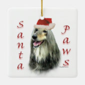 Afghan Santa Paws Magnet Keramikornament (Rückseite)