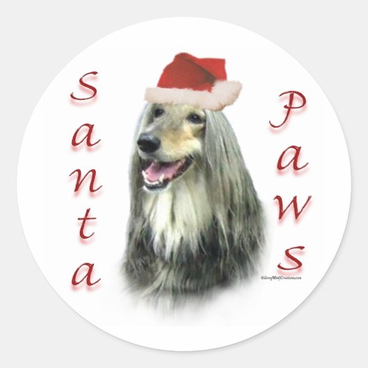 Afghan Santa Paws Sticker (Vorderseite)