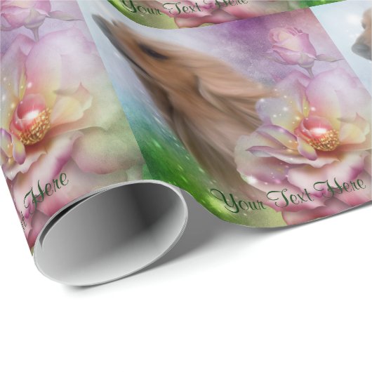 Afghanen-Fantasie-Blumen-Hund Geschenkpapier (Rolleneckpunkt)