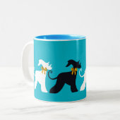 Afghanen in Fest! Zweifarbige Tasse (Vorderseite Links)