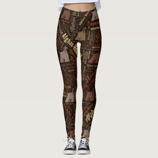 Afghanen-Wort-Kunst Leggings (Vorderseite)