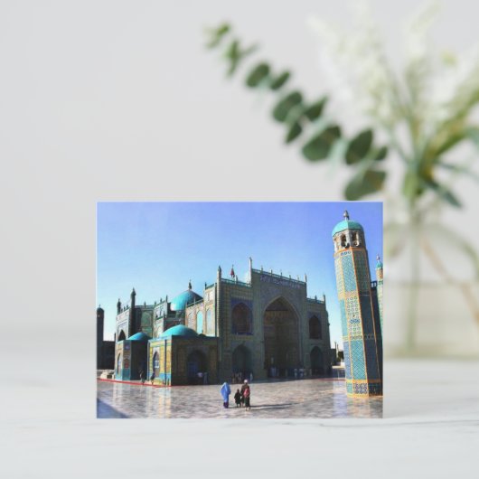 afghanisch-blaue Moschee Postkarte (Stehend Vorderseite)