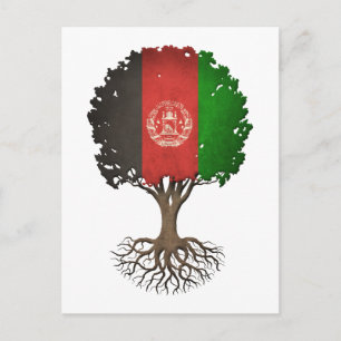 Afghanische Flagge Baum des Lebens Anpassbar Postkarte