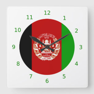 Afghanische Flagge Wanduhr