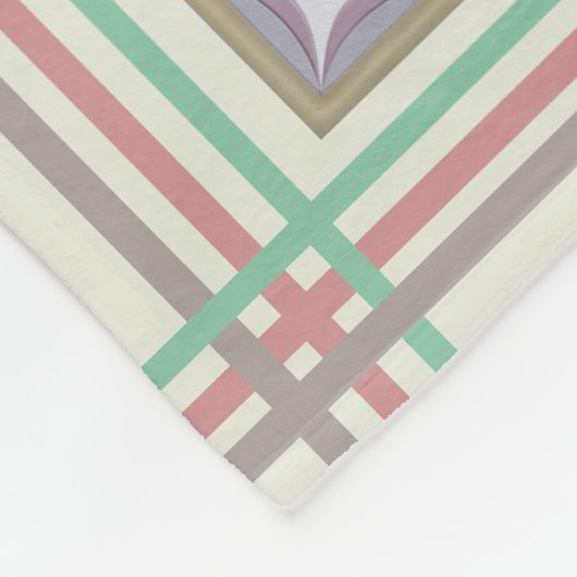 afghanische Fliesen und Streifen - Pastellvariante Fleecedecke (Ecke)