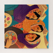 Afghanische Frauen spielen Darya Puzzle (Horizontal)
