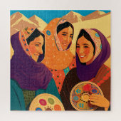 Afghanische Frauen spielen Darya Puzzle (Vertikal)