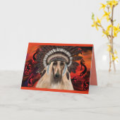 Afghanische Hound Art Karte (Gelbe Blume)