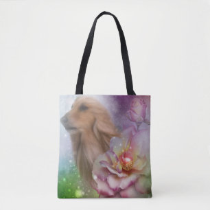 Afghanische Hound Face Fantasy Blume Hunde Kunst Tasche