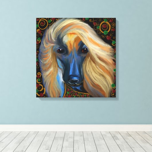 Afghanische Hound-Leinwand Leinwanddruck (Insitu (Holzboden))