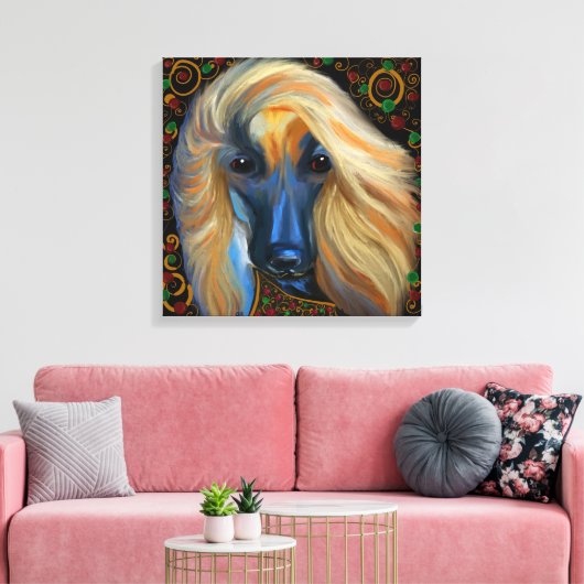 Afghanische Hound-Leinwand Leinwanddruck (Insitu (Wohnzimmer))