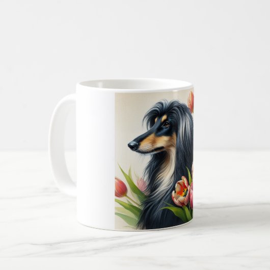 Afghanische Hound-Tasse Kaffeetasse (Vorderseite Links)