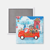 Afghanische Hunde Hund in Weihnachten Lkw Schnee Magnet (Vorderseite/Rückseite)