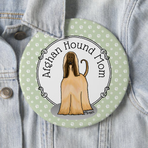 Afghanische Hunde-Mama Afghanische Mama (fawn) Nie Button