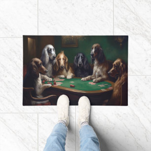 Afghanische Hunde Poker spielen Kunst Fußmatte
