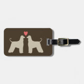 Afghanische Hunde-Silhouetten mit Herz Gepäckanhänger (Vorderseite horizontal)