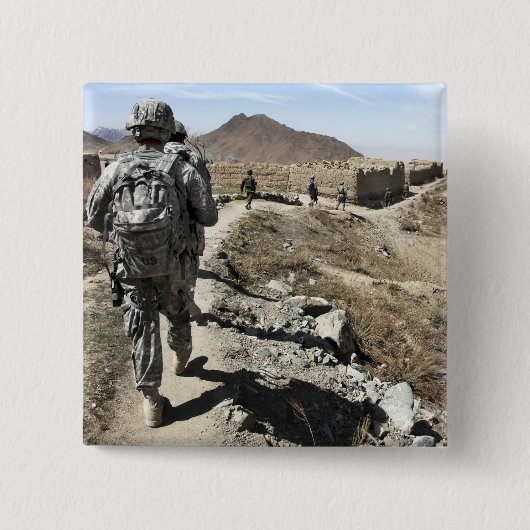 Afghanische Nationalarmee und US-Soldaten Button (Vorderseite)