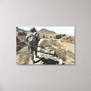 Afghanische nationale Armee und US-Soldaten Leinwanddruck