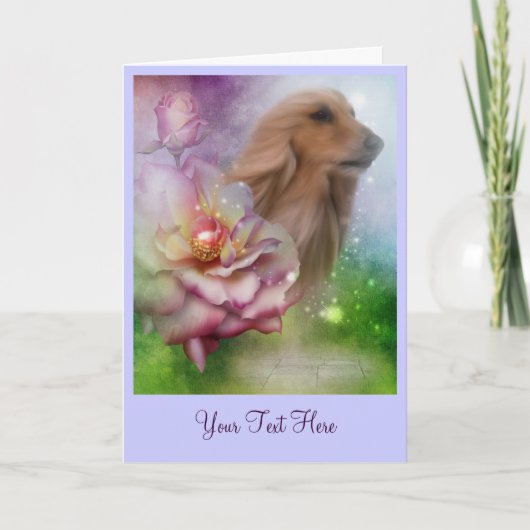 Afghanische Rose Fantasiekunstkarte Karte (Vorderseite)