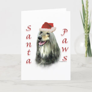 Afghanische Santa Paws Feiertagskarte