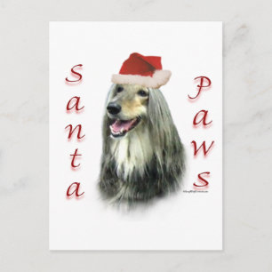 Afghanische Santa Paws Feiertagspostkarte