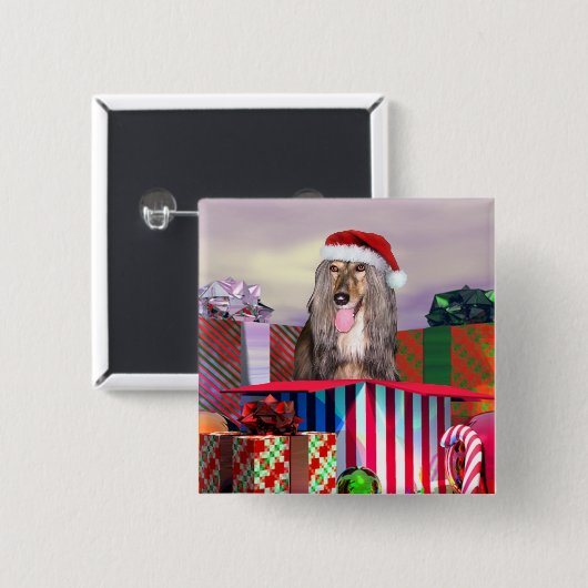 Afghanische Weihnachtsüberraschung Button (Vorne & Hinten)
