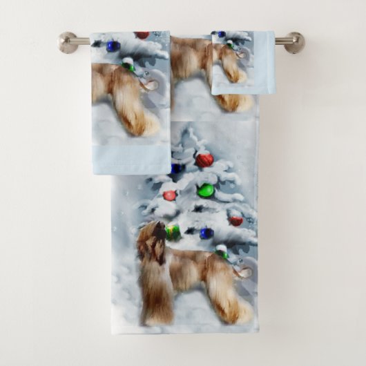 Afghanische Weihnachtszeit Badhandtuch Set (Insitu)