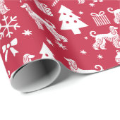 Afghanische Weihnachtszeit Geschenkpapier (Rolleneckpunkt)