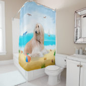 Afghanischer Hund am Strand Duschvorhang (Beispiel)