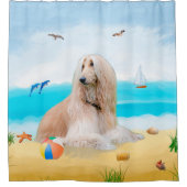 Afghanischer Hund am Strand Duschvorhang (Vorderseite)