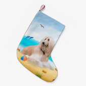 Afghanischer Hund am Strand Kleiner Weihnachtsstrumpf (Vorderansicht (hängend))