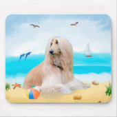 Afghanischer Hund am Strand Mousepad (Vorne)