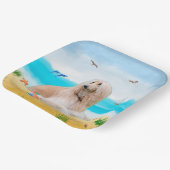 Afghanischer Hund am Strand Pappteller (Gewinkelt)