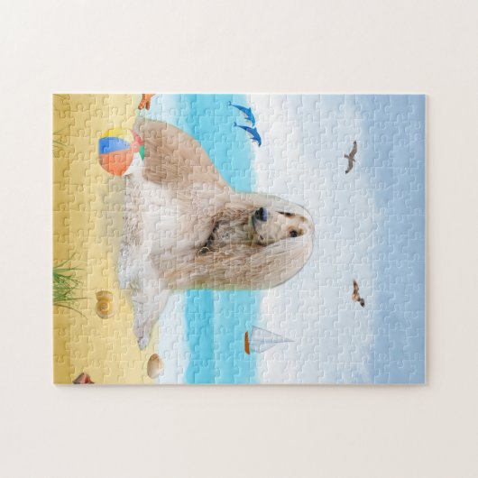 afghanischer Hund am Strand Puzzle (Horizontal)