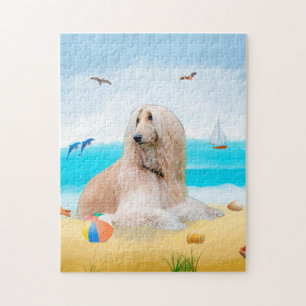 afghanischer Hund am Strand Puzzle