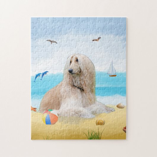 afghanischer Hund am Strand Puzzle (Vertikal)