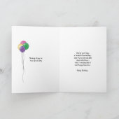 Afghanischer Hund, Birthday Balloons Karte (Innenseite)