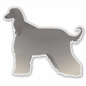 Afghanischer Hund Hund Rasse Seitenansicht Silhoue Aufkleber (Vorderseite)