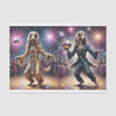 Afghanischer Hund im Vintagen 70er-Disco-Tanz Seidenpapier (Vorderseite)