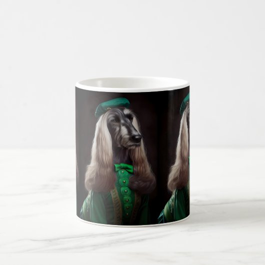 afghanischer Hund in St. Patrick's Day Dress Kaffeetasse (Mittel)