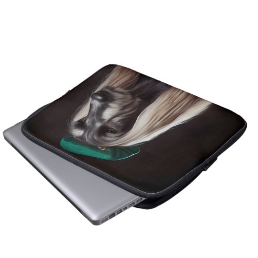 afghanischer Hund in St. Patrick's Day Dress Laptopschutzhülle (Vorne Knopf)