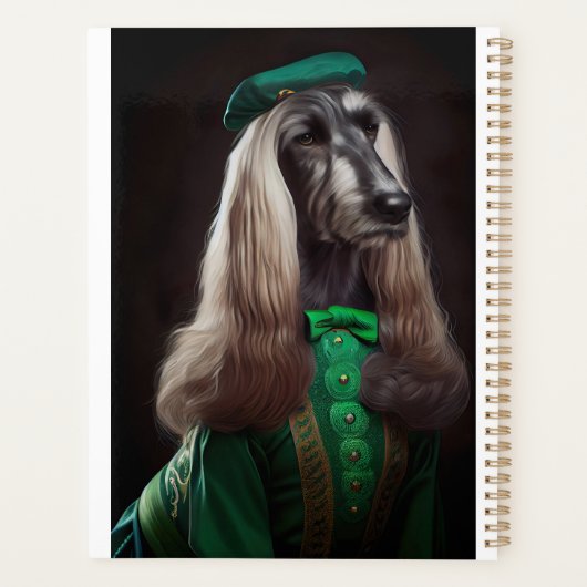 afghanischer Hund in St. Patrick's Day Dress Planer (Rückseite)