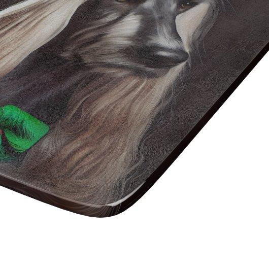 afghanischer Hund in St. Patrick's Day Dress Schneidebrett (Ecke)
