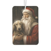 Afghanischer Hund mit Weihnachtsmann Weihnachten Autolufterfrischer (Rückseite)