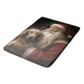 Afghanischer Hund mit Weihnachtsmann Weihnachten Badematte (Schrägansicht)