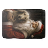 Afghanischer Hund mit Weihnachtsmann Weihnachten Badematte (Vorderseite)