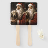 Afghanischer Hund mit Weihnachtsmann Weihnachten Fächer (Vorne und Hinten)