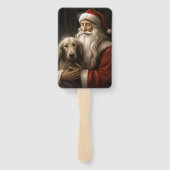 Afghanischer Hund mit Weihnachtsmann Weihnachten Fächer (Rückseite)